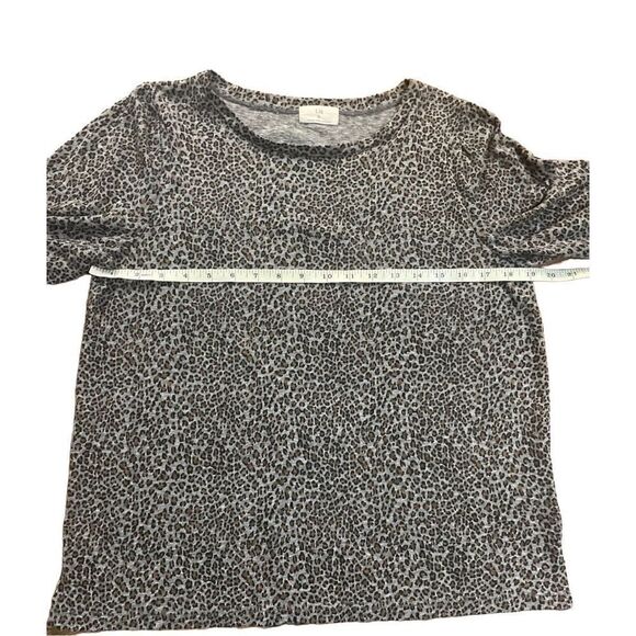 Anthropologie T.La Chelsea Ruffled Tee Leopard Print Ruffle Sleeve Top medium gr - Picture 8 of 11